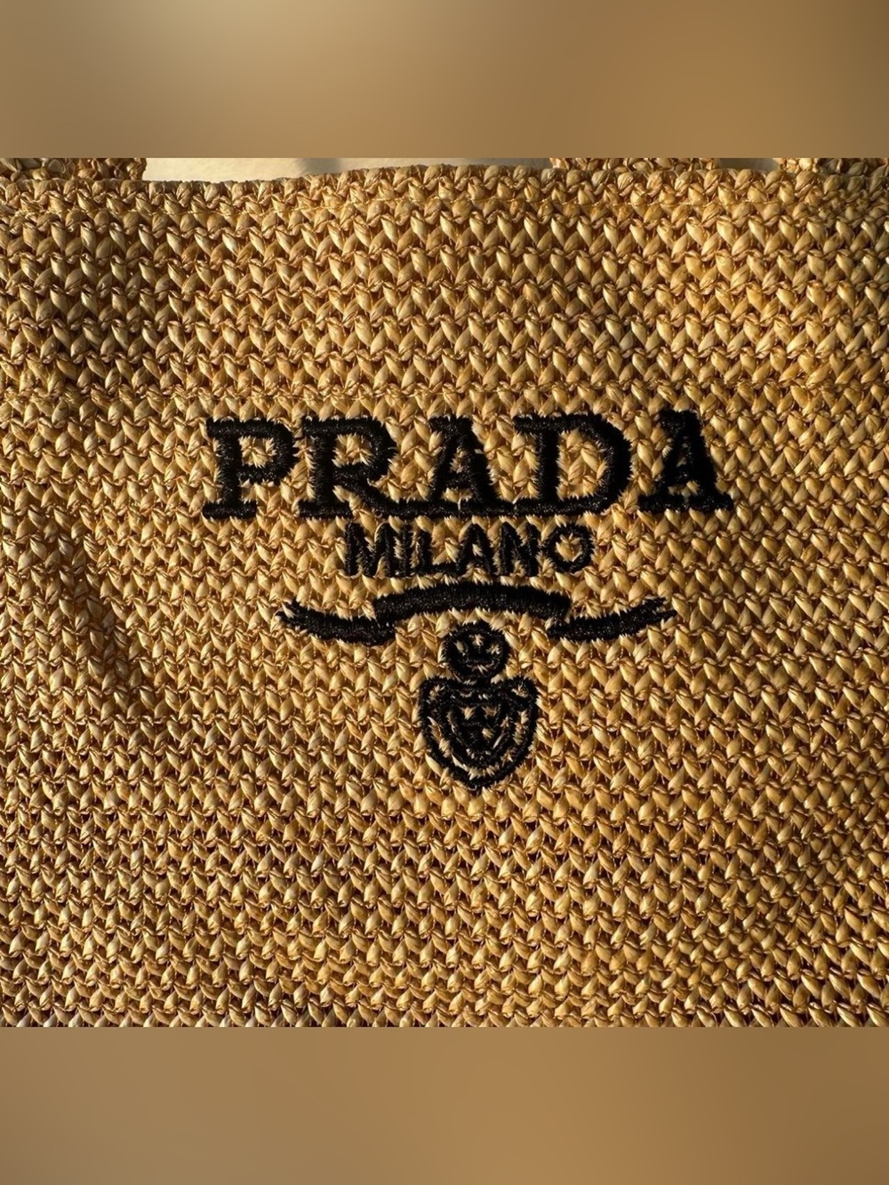 Prada Milano✨🤎💛 GWP Yellow Woven Logo Tote - Picture 5 of 8